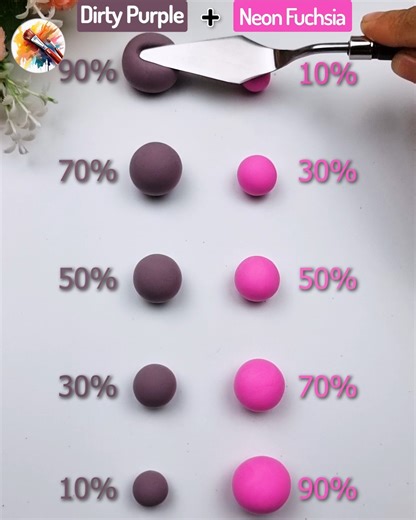 Dirty Purple Vs Neon Fuchsia Satisfying color mixing Clay#Satisfying #crafts #clay #asmr #Christmas #Shorts | Painting Concept