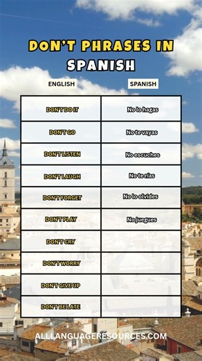 Learn Spanish FAST: 10 Must-Know "DON'T" Phrases! 🚫🇪🇸