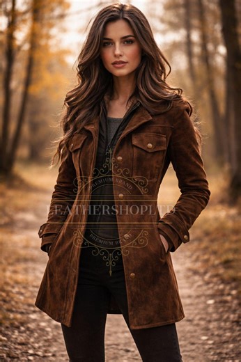 Women’s Handmade Brown Suede Trench Coat – Vintage Style Long Suede Leather Overcoat - Etsy