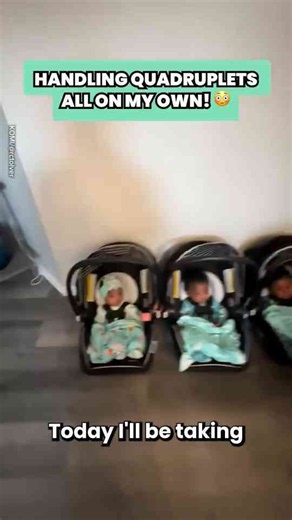 She tried to teach her quadruplets to walk together - one immediately ran for the road