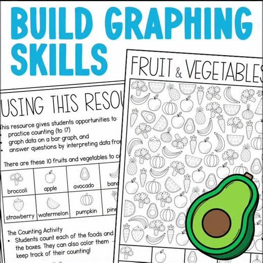 Fruit & Vegetables Math Worksheets - Tally Marks, Bar Graph, Interpreting Data, Healthy Eating Math Activities for Kids - Etsy