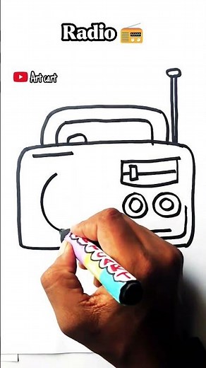 How to draw easy radio #shorts #drawing
