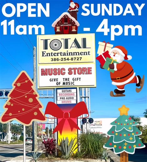 Total Entertainment MusicStore on Instagram: "Total Entertainment Music Store OPEN Today Sunday December 21,2025 from 11am - 4pm."