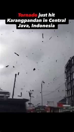 World Think on Instagram: "Tornado just hit Karangpandan in Central Java, Indonesia. #tornado #indonesia #java #disaster #damage"
