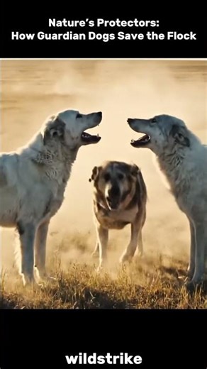 Nature’s Protectors:How Guardian Dogs Save the Flock 🐑⚔️#wildlifedocumentary #natureshowdown#shorts