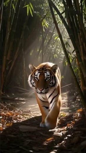 Tiger Walks Through Bamboo Forest | Cinematic Jungle Ambience in 4K #wildlifecinematic