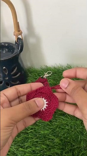 Key fob with coin pouch #crochet #diy #shortsfeed