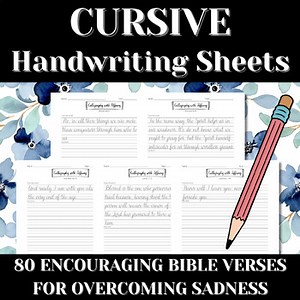Overcoming Sadness Through Scripture | Cursive Handwriting with 80 BIBLE VERSES