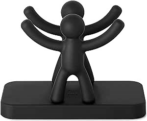 Umbra Buddy Paper Napkin Holder With Fun and Functional Design - Original Molded Wood and Plastic With Matte Black Finish Kitchen & Dining Room Paper Storage - Holds Various Sizes of Paper Napkins