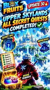 I COMPLETED ALL the SECRET Quests in Upper Skylands! 😱☁️ | Blox Fruits #shorts #bloxfruits