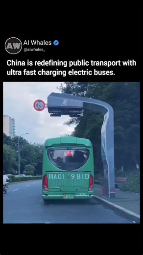 AI | Technology on Instagram: "China’s electric buses show how infrastructure innovation creates real impact. Using supercapacitor charging technology, these buses can recharge in minutes and operate efficiently on high-frequency urban routes without relying on oversized batteries. This reduces downtime, increases fleet productivity, and simplifies operations. More than an engineering upgrade, it represents a strategic rethink of public transportation focused on speed, efficiency, and scalabilit