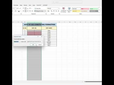 How to use conditional function in excel
