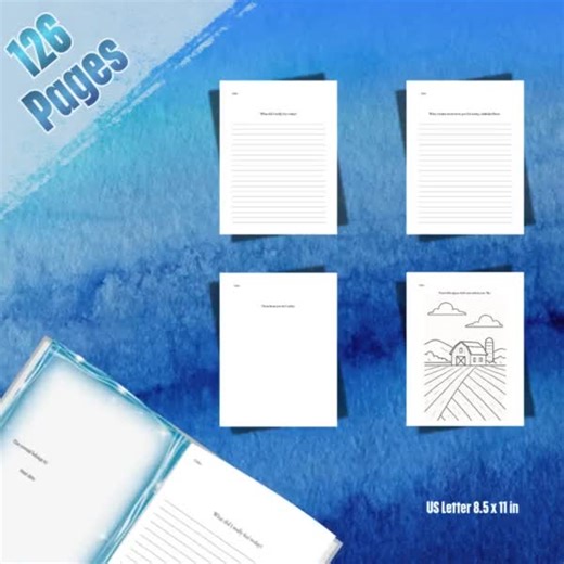 Personal Reflection Journal — 106 Pages With Prompts, Letter Pages, Drawing & Coloring Sections - Etsy