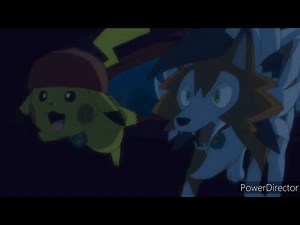 pikachu and lycanroc underwater scene