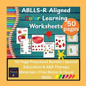 ABLLS-R Farblern-Arbeitsbuch PDF | 50 Seiten Autismus & Vorschul-ABA-Aktivitäten - Etsy.de