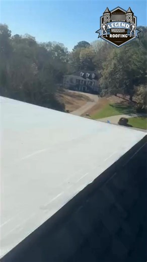 You thought it was just shingles? This home also has a TPO roofing system too!! Legend Roofing getting it in! #legendroofing #TPO #RoofReplacement #bighouse #johnscreek | Legend Roofing