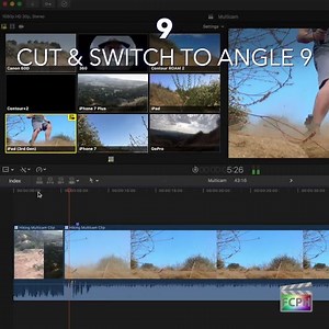Final Cut Pro Shortcut | 9 | Cut and Switch to Viewer Angle 9