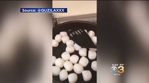 VIDEO: Check it out, this Japanese treat sounds like it's crying and screaming when pan-fried! 😱 MORE: http://cbsloc.al/2IbMu7Z | CBS Philadelphia