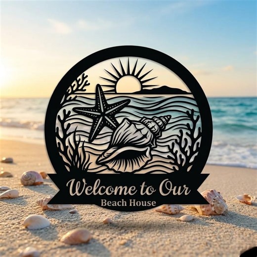 Beach House Metal Sign, Welcome to Our Beach House Sign, Coastal Wall Decor, Nautical Ocean Home Sign - Etsy Canada