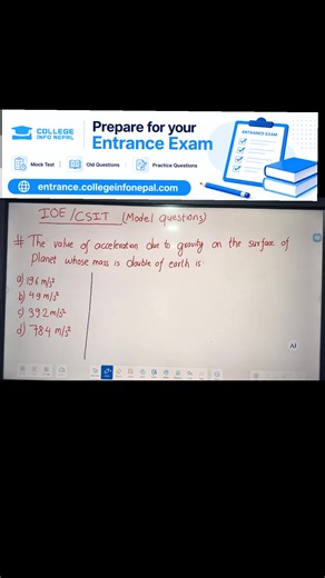 IoE BSc CSIT Entrance Model Question Physics Solution