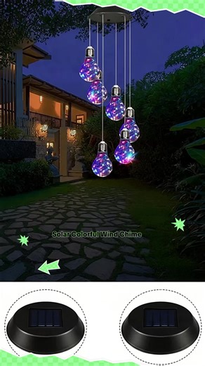 Solar Wind Chime Lamp, Seven Color String Light, Home Indoor Outdoor Decoration, Solar Powered Hanging Lanterns, Garden & Patio Lighting #solarlanterns #longlastinglighting #wirelesslights #wirelessledlights #trendinglamps #smartlighting #diwalidecorationuk #wirelesswalllights #solarlantern #solarlamp