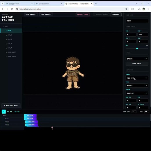 아바타 팩토리 — 간소하게 구현한 1페이지 웹도구로 캐릭터 애니메이션을 빠르게 만들어보자!