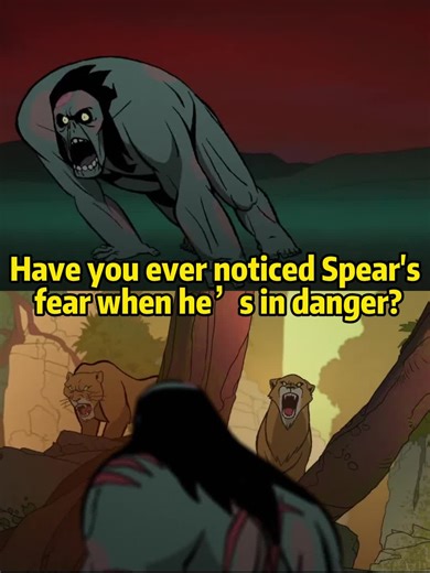 Have you ever noticed Spear's fear when he’s in danger#fyp #primal #animation #cartoon #spear