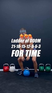🔥 Full-Body Kettlebell Ladder – 21-18-15-12-9-6-3 🔥 One kettlebell. Pure grind. Start heavy on reps and drop each round until you finish at 3. Your strength, conditioning, and grip will all get smoked. How it works: Complete 21 reps of each move, then 18, 15, 12, 9, 6, and 3 — for time. Take quick breaths between rounds, but keep the bell moving. Aim to finish inside a 30-minute cap. Workout Breakdown: • Clean Squat • Swing Clean Push Press (left) • Swing Clean Push Press (right) • Dead High P