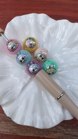 UV Coating Cute Monster Head Beads – 16MM Acrylic Round – Solid Color – Random Mix – DIY Crafts & Pens - Etsy