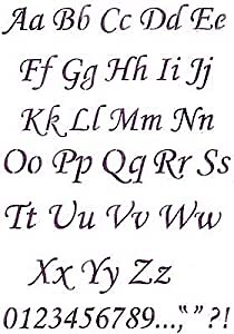 Amazon.com: Designer Stencils Small Script Alphabet and Numbers Wall Stencil -E138S : Tools & Home Improvement