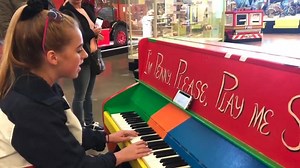 7K views · 323 reactions | Love Pianos  that say PLEASE PLAY ME  Georgia sat down at the Riverside Museum in Glasgow and sang one of her favourite Billy Joel songs ❤️ | Mother Daughter Date | Facebook