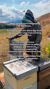 Most people don’t realize this… Beekeeping isn’t just a hobby — it can genuinely support your health, mood, and overall well-being. When you spend time around the hive, something changes: 🍃 Your stress drops. The hum of the colony naturally calms your nervous system. It forces you to slow down, breathe, and be present. 🌼 Your immune system adapts. Small, natural exposures to pollen, propolis, and even trace venom help your body build resilience over time. 💛 Your connection to nature deepens. 
