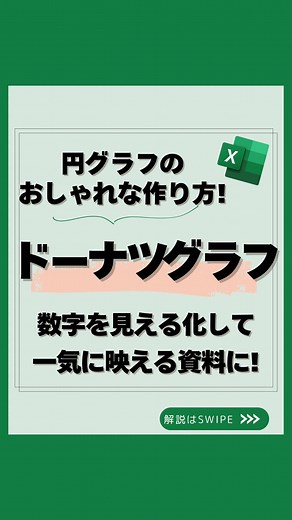 ドーナツグラフで達成率を直感的に見せる方法（エクセル）