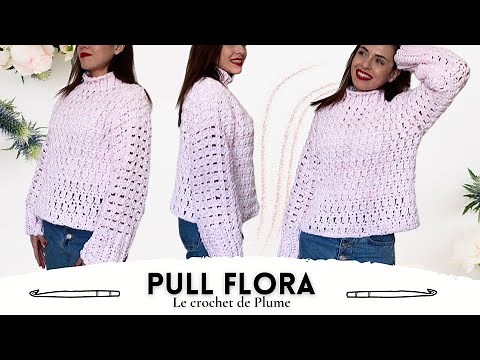 How to Crochet a Sweater? 🧶Easy Quick Beginner 🧶Flora Pattern DMC NATURA All Sizes