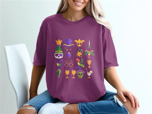 Mardi Gras T-shirt, Carnival Celebration Tee, New Orleans Design, Festive Mardi Gras Party Shirt, Colorful Mardi Gras Graphic T-shirt - Etsy