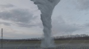 A 3D animation of a Tornado in a field with audio.