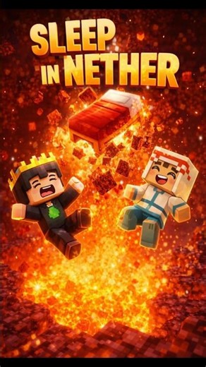 MINECRAFT BUT WE SLEEP IN NETHER | #minecraft #memes #shorts #gameroxyy #liriklagu #gaming #trends