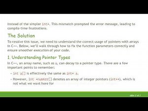 Understanding and Fixing the argument of type "int*" Error in C+ +
