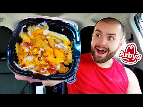Arby's NEW Chicken Bacon Ranch Loaded Fries + Americana Roast Beef Sandwich Review!
