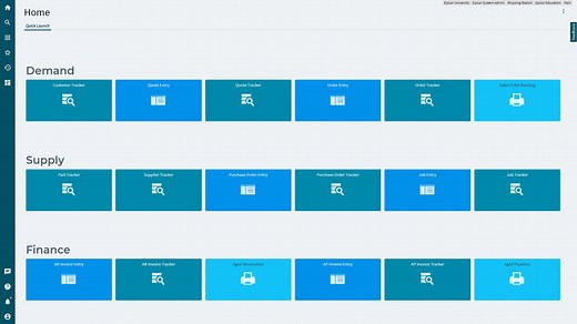 Accessing the Main Menu in the Kinetic Home Page - Home Page - Epicor ERP Knowledge On Demand