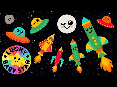 🪐Space Rocket Family Adventure! 🚀 Sensory Fun with Rainbow UFOs & the Moon! 🌝