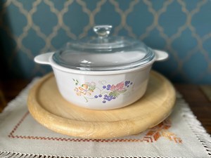 Vintage Corning Ware Casserole Dish: Autumn Flowers, France, 1L