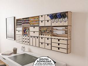 Boîtes de rangement murales modulaires bricolage pour atelier de loisirs : fichiers découpés au laser (DXF SVG) - Etsy France