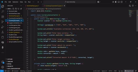 #java #currencyconverter #internshipexperience #codsoft #corejava #programming #javainternship #taskcompleted #codingjourney #learningbydoing #softwaredevelopment #consoleapplication… | K Mokshitha