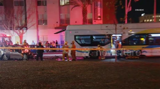 US, Los Angeles: Pomona High Speed Collision with Foothill Transit Bus Leaves One Dead With Sound On Tape