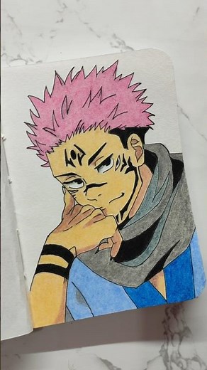 [D-64] Drawing SUKUNA with Oil Pastels - This Turned Out INSANE! 🔥"