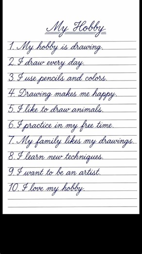 Cursive writing practice | 10 Simple Sentences Essay about My Teacher | Cursive handwriting practice