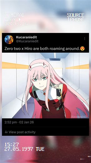 Zero two x Hiro are both roaming around.😍 #zerotwo #animeedit #hiro #viral