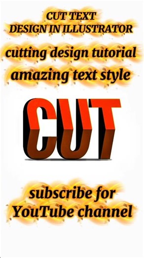 text cutting design in illustrator #illustratortutorial