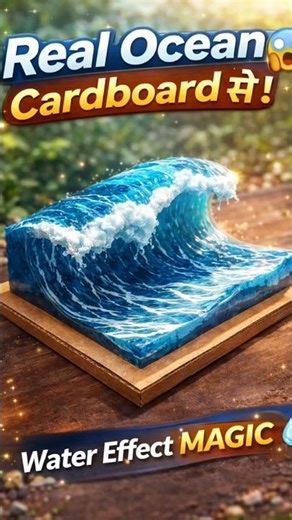 Cardboard se Real Ocean Banaya | Water Effect trickl Mind Blowing Art | DIY Magic #shorts#craft